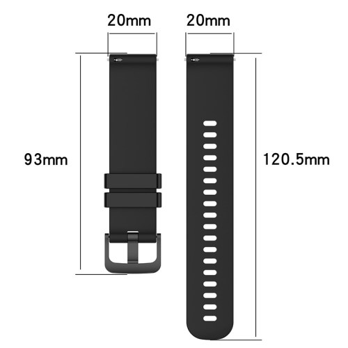 Garmin Samsung Polar Huami Huawei 20mm Süsinikkiud Silicone kellarihm ...